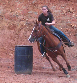 Barrel racing at Blanche Manor Dude Ranch